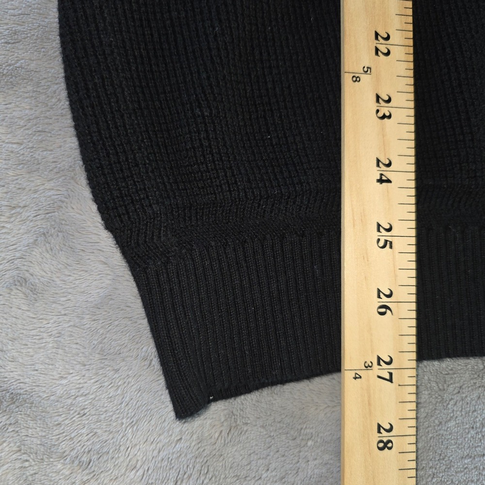 Quince Organic Cotton Cashmere Waffle Crewneck Sweater Black XXL - Picture 15 of 15